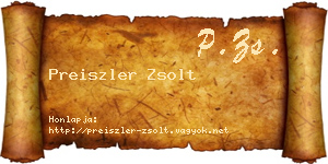 Preiszler Zsolt névjegykártya